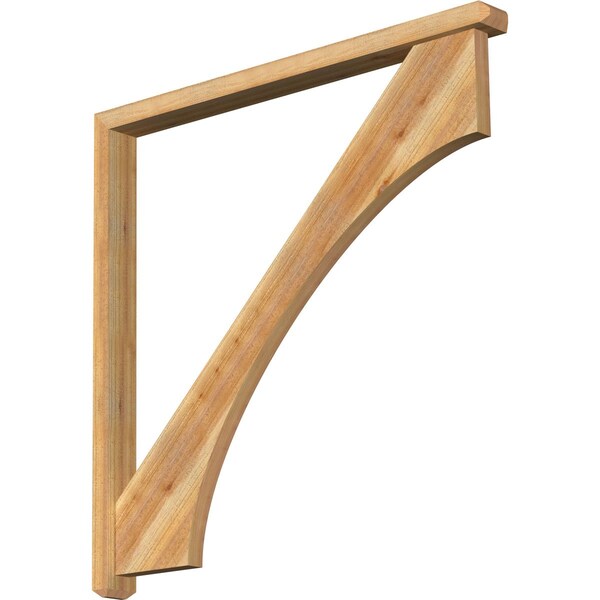 Ekena Millwork Westlake Craftsman Rough Sawn Bracket w/ Offset Brace, Western Red Cedar, 4"W x 48"D x 48"H BKT0402X48X48WTL04RWR - main